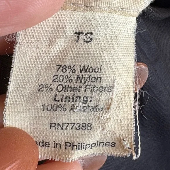 J. Crew Classic Double Breast Pea Coat Black Wool Blend Pockets Collared Size S